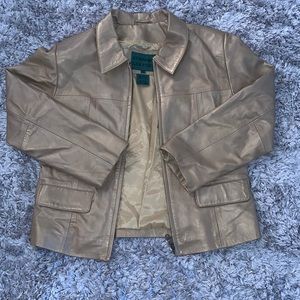 Women’s Serrano Leather Gold Jacket size medium